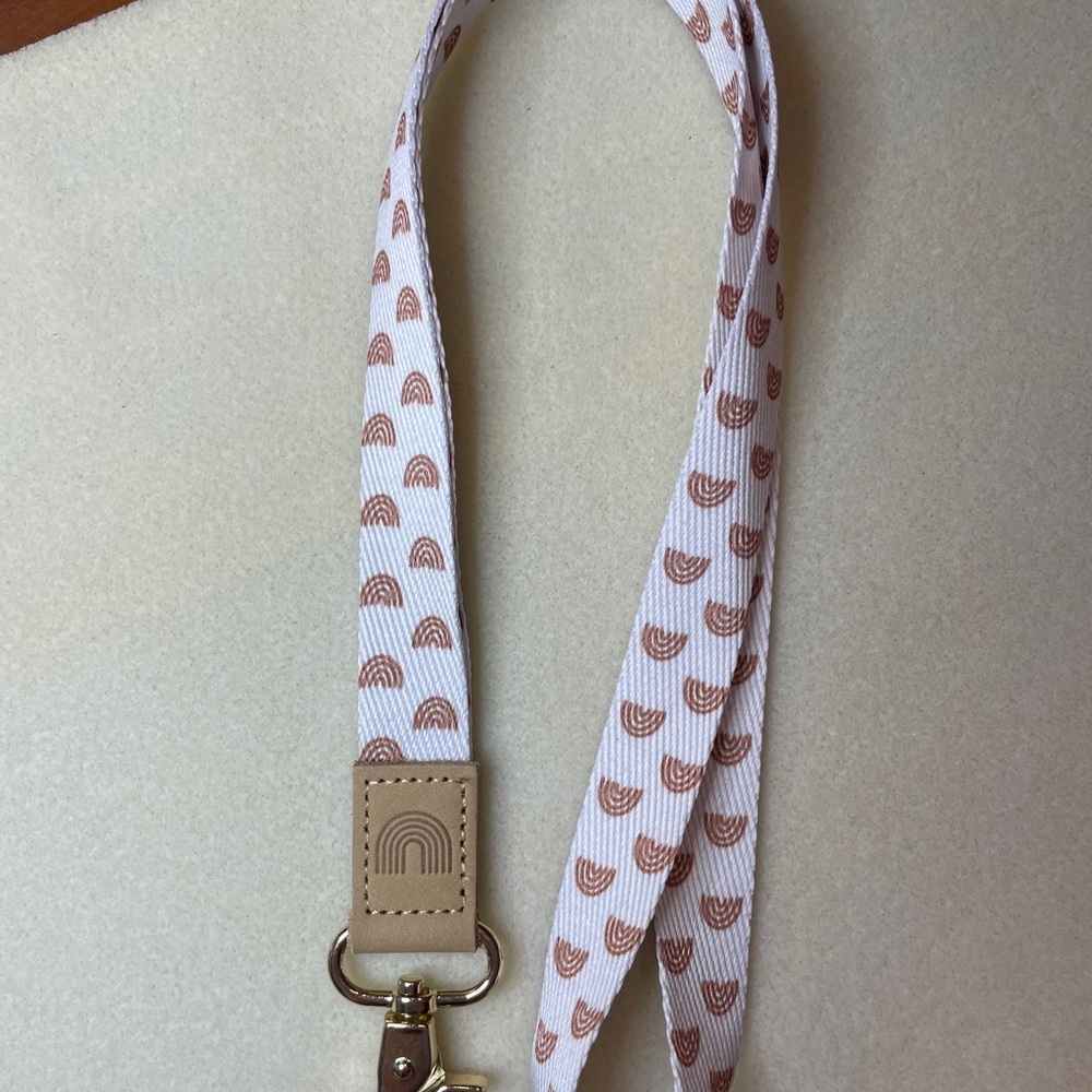 Neutral Rainbow Pattern Lanyard